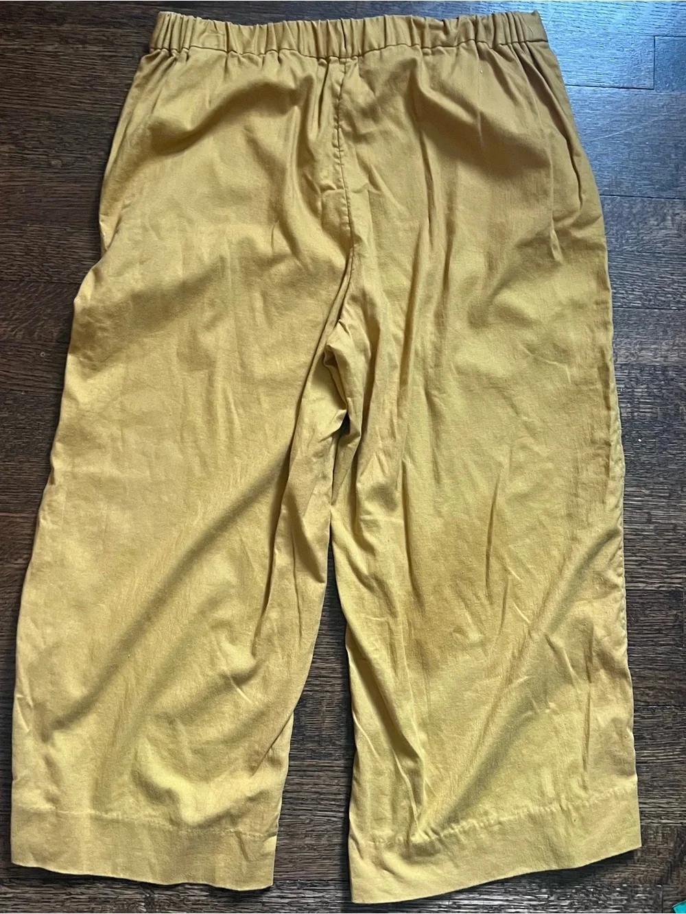 Banana Republic size 12 petite mustard yellow Rowan wide leg crop pants